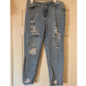 Plus size High rise mom jeans